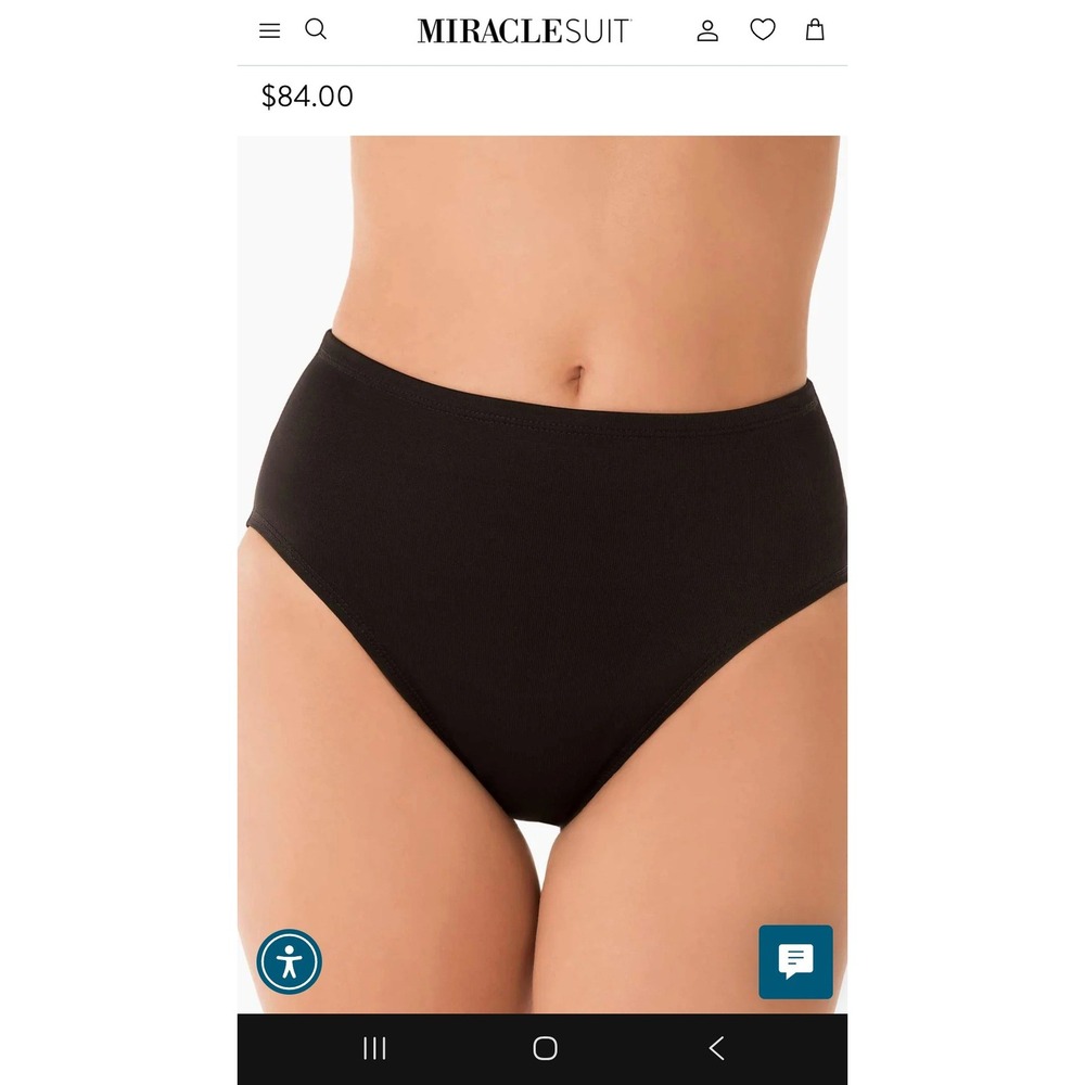 Miraclesuit Swim Bottoms Womens 14 Black High Waist Tummy Control NWT